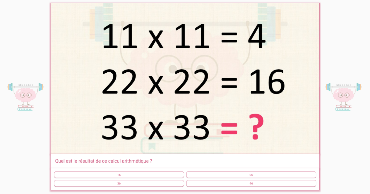 Quel est le résultat de ce calcul arithmétique ?