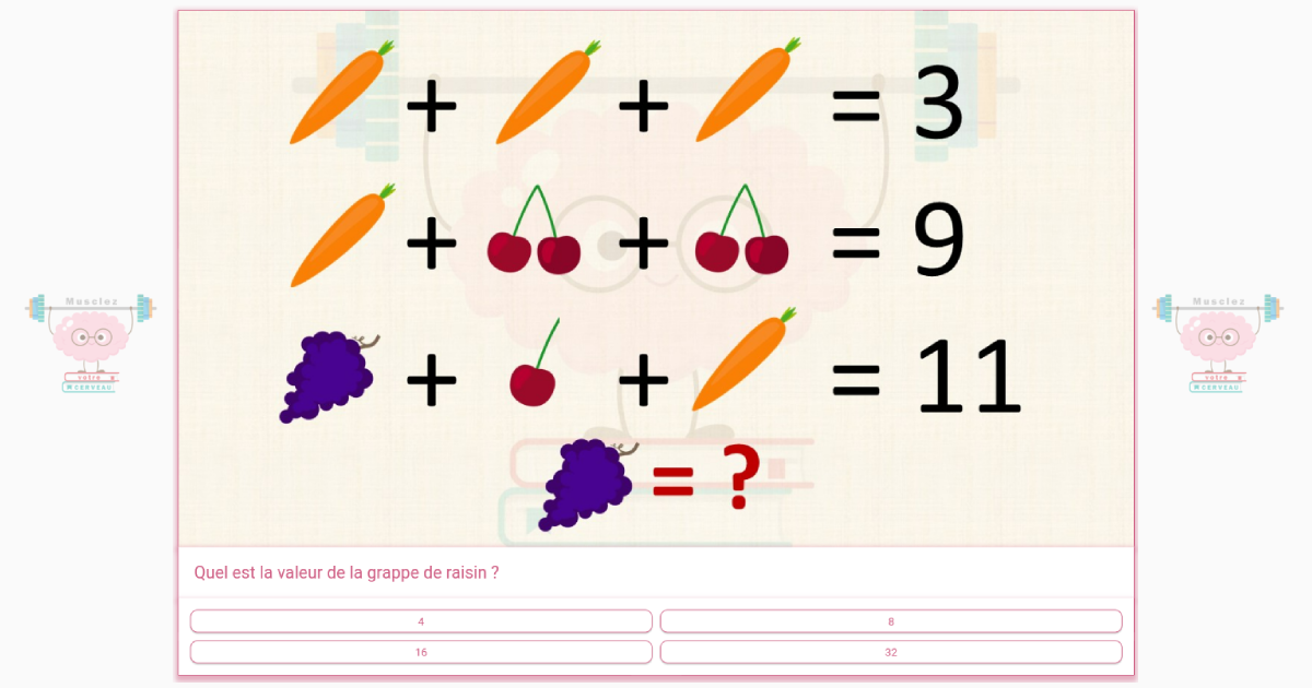 Quelle est la valeur de la grappe de raisin ?