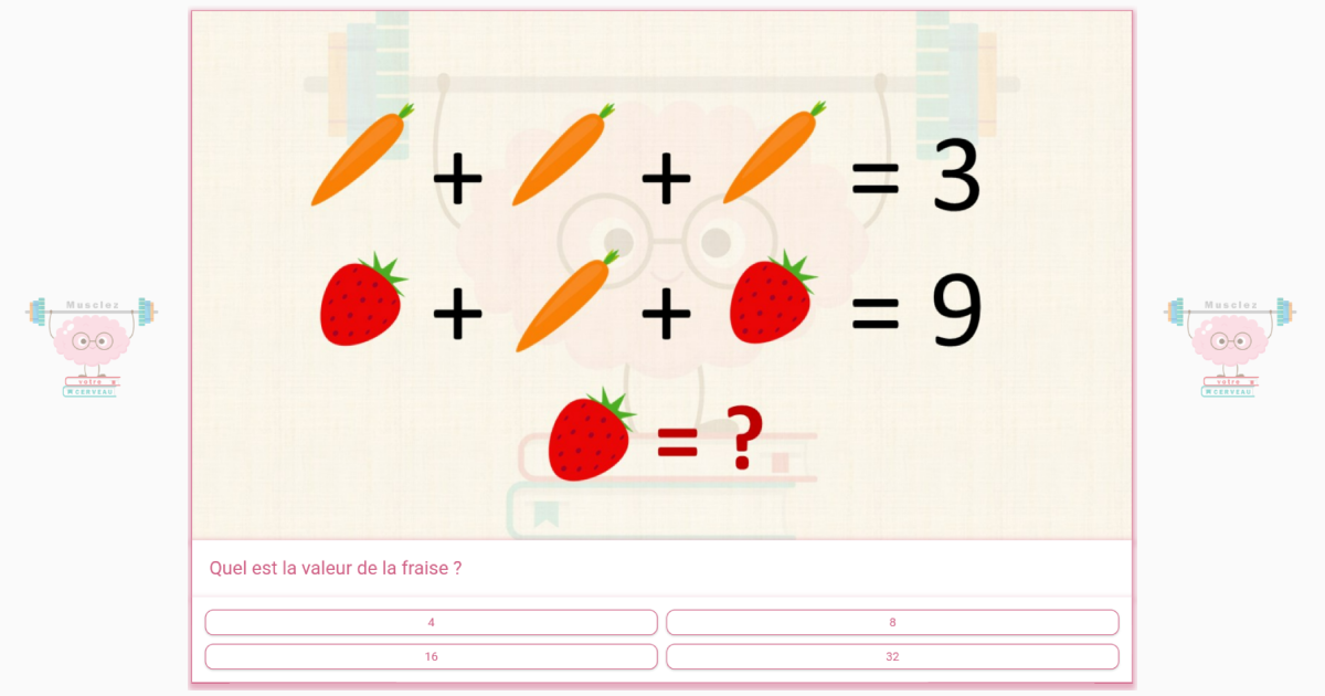 Quelle est la valeur de la fraise ?